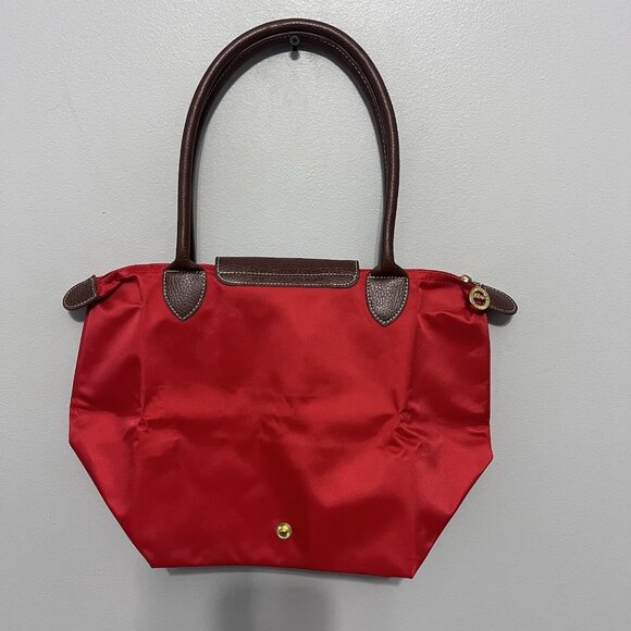 LONGCHAMP Le Pliage Medium Handbag Red Nylon Tote Foldable - Picture 3 of 13